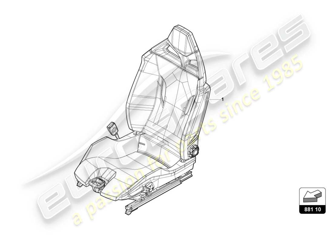lamborghini evo coupe 2wd (2020) siège sport schéma des pièces