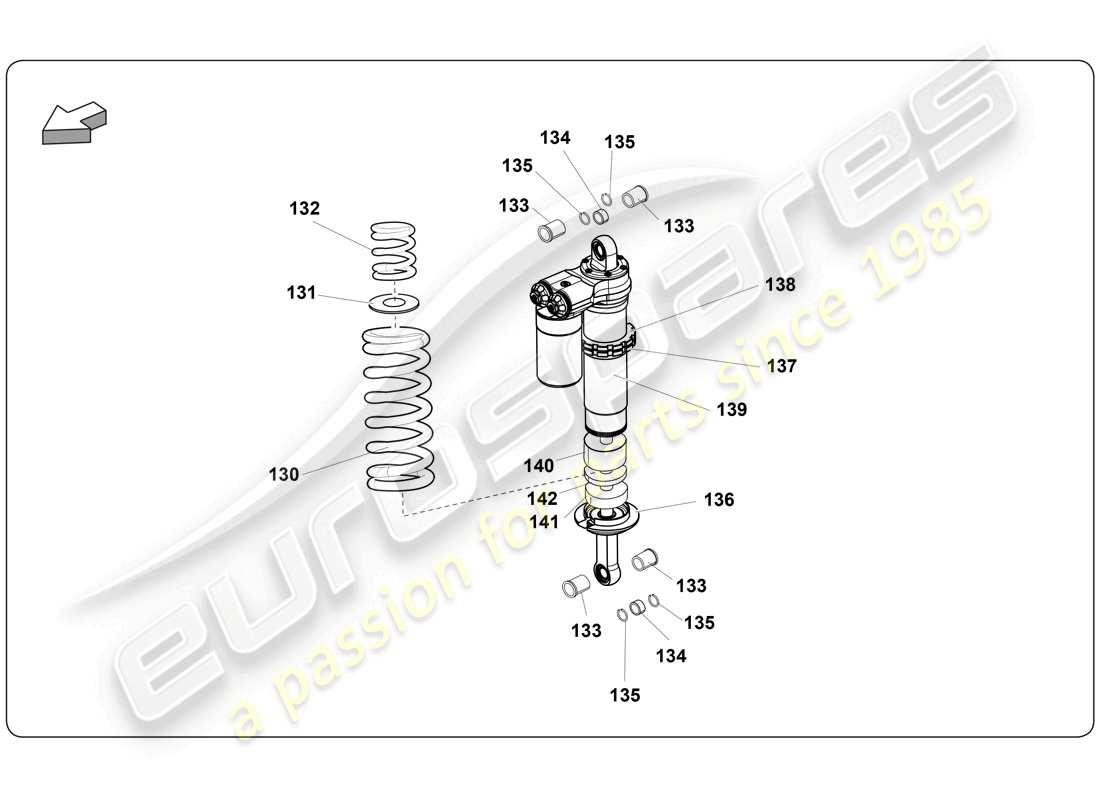 lamborghini super trofeo (2009-2014) schéma des pièces de la suspension avant