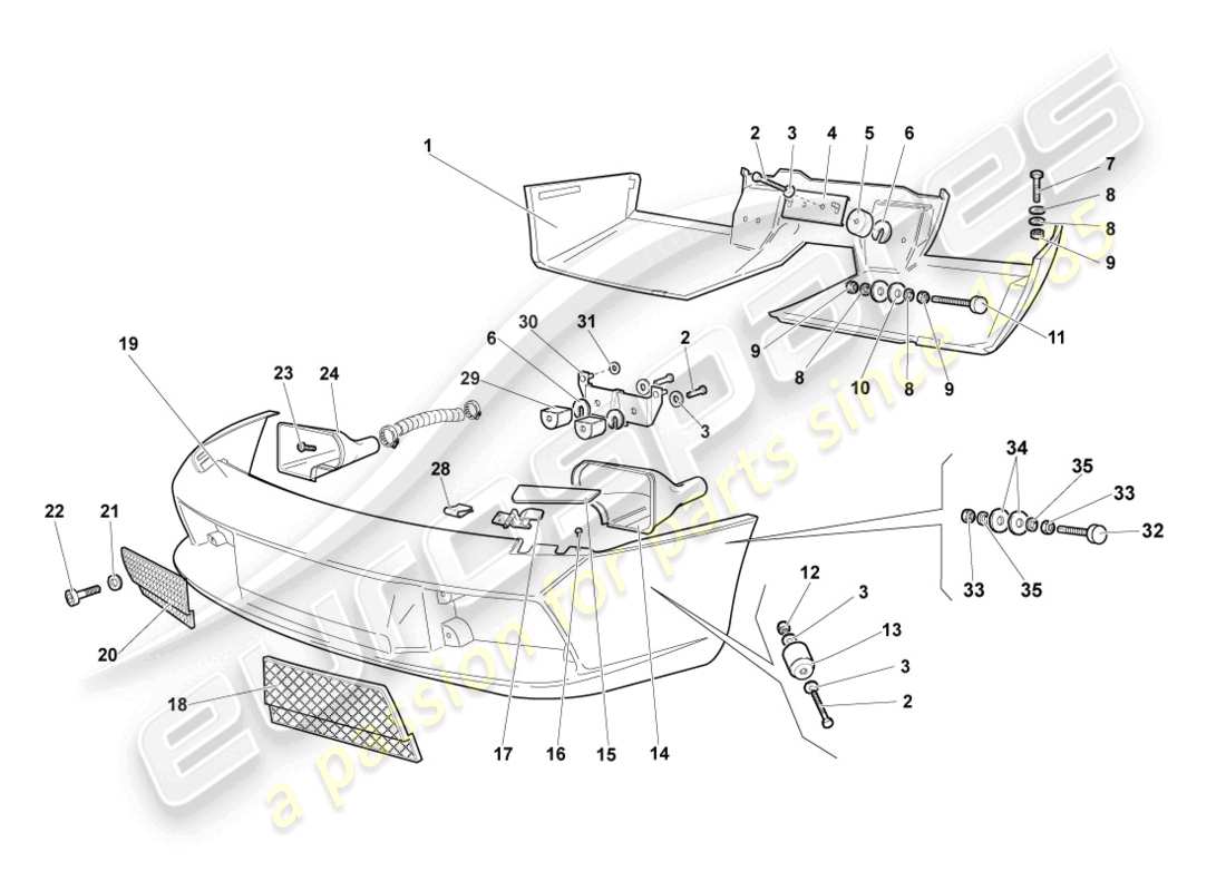 un schéma de pièces du catalogue de pièces lamborghini murcielago coupe (2005)