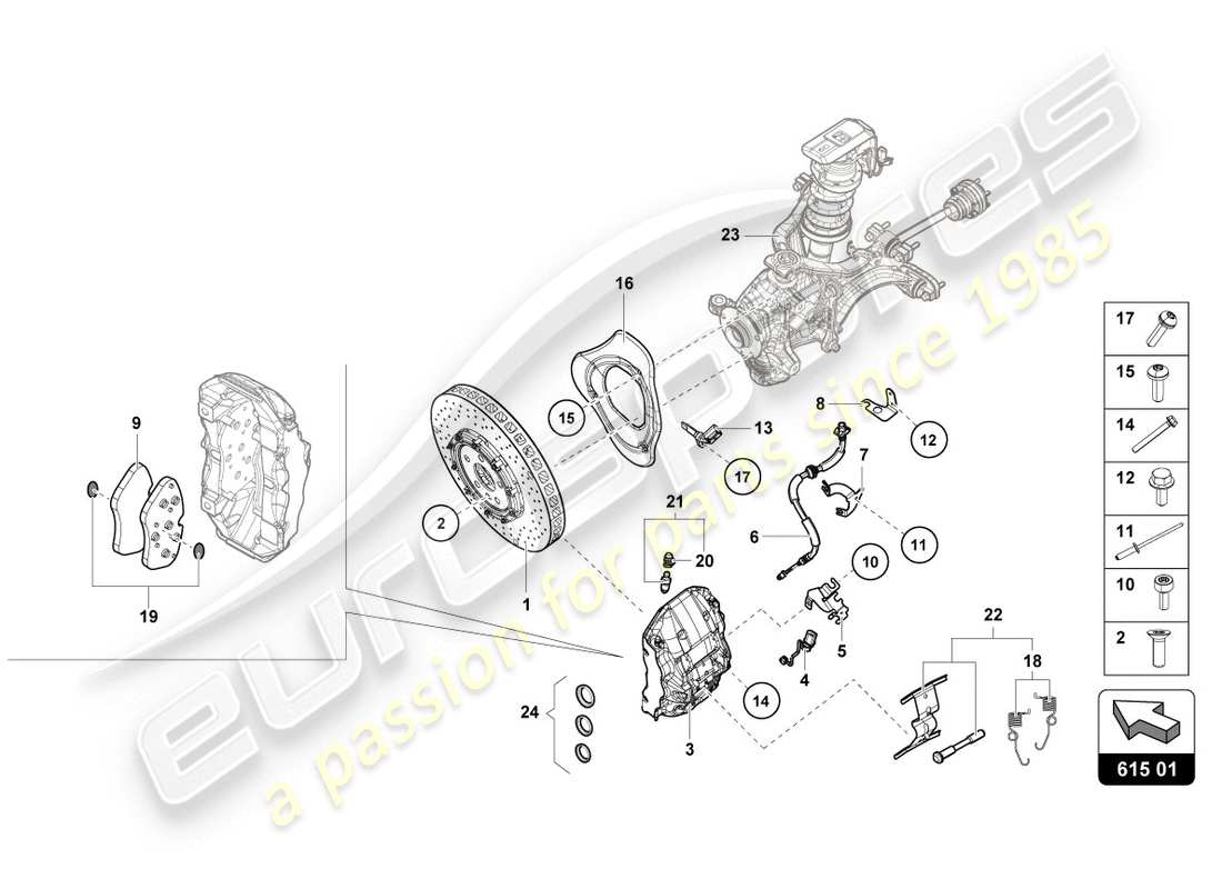 schéma de pièce contenant le numéro de pièce 4t0615105cb