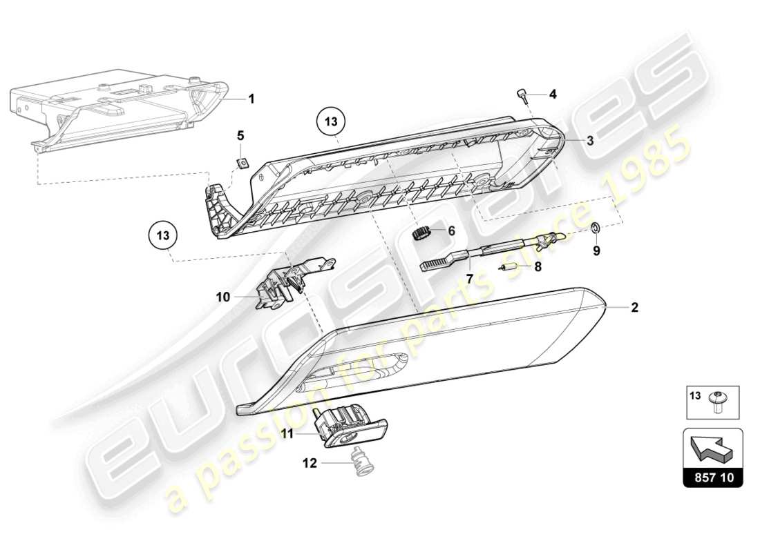 un schéma de pièces du catalogue de pièces lamborghini lp700-4 coupe (2014)