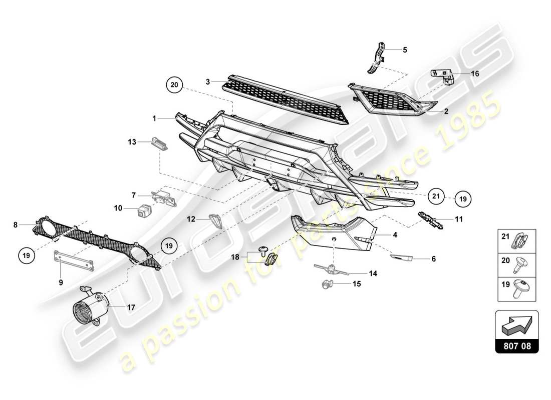 schéma de pièce contenant le numéro de pièce 4t0807155b