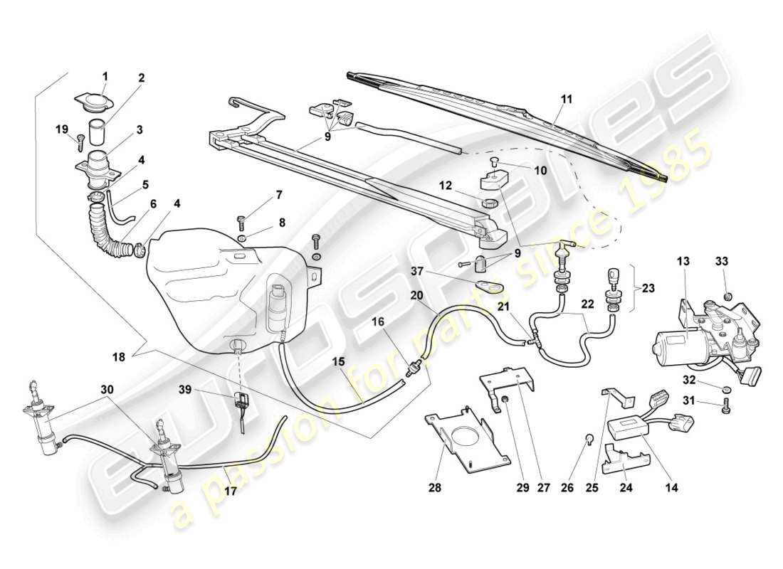 un schéma de pièces du catalogue de pièces lamborghini murcielago coupe (2002)