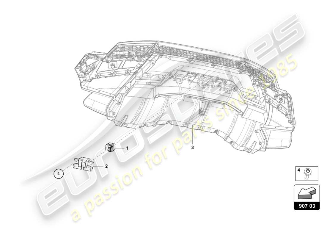 lamborghini performante coupe (2020) caméra de recul schéma des pièces