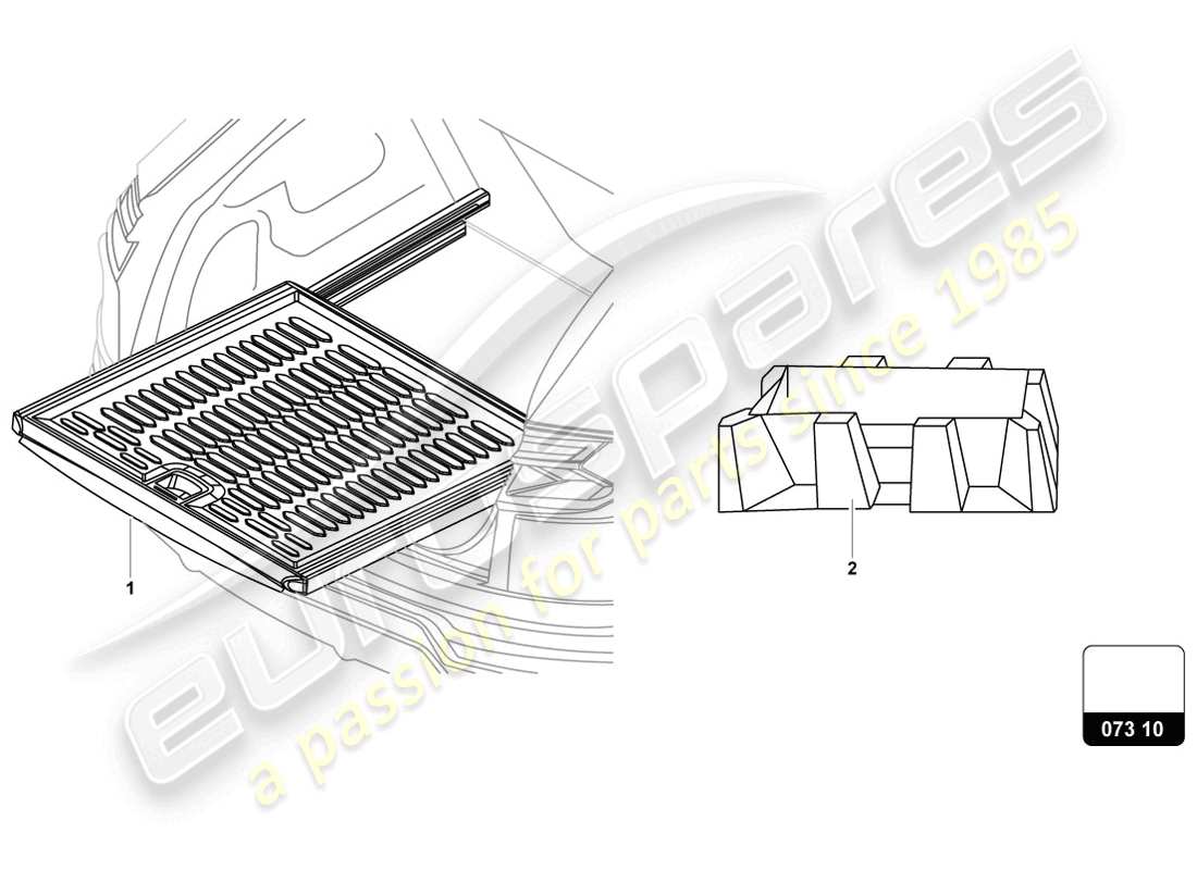 lamborghini urus (accessories) extension pour plancher de coffre schéma des pièces