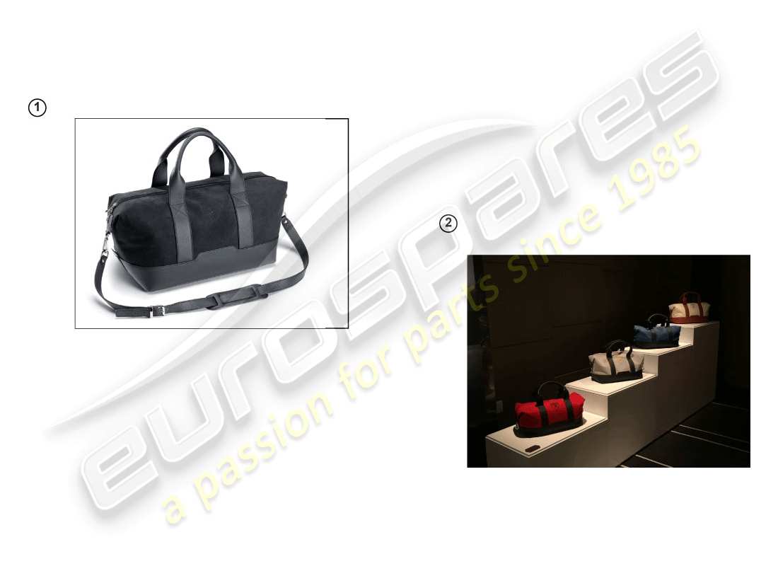 lamborghini accessories (lp600-4 zhong coupe) ensemble de sacs de voyage schéma des pièces