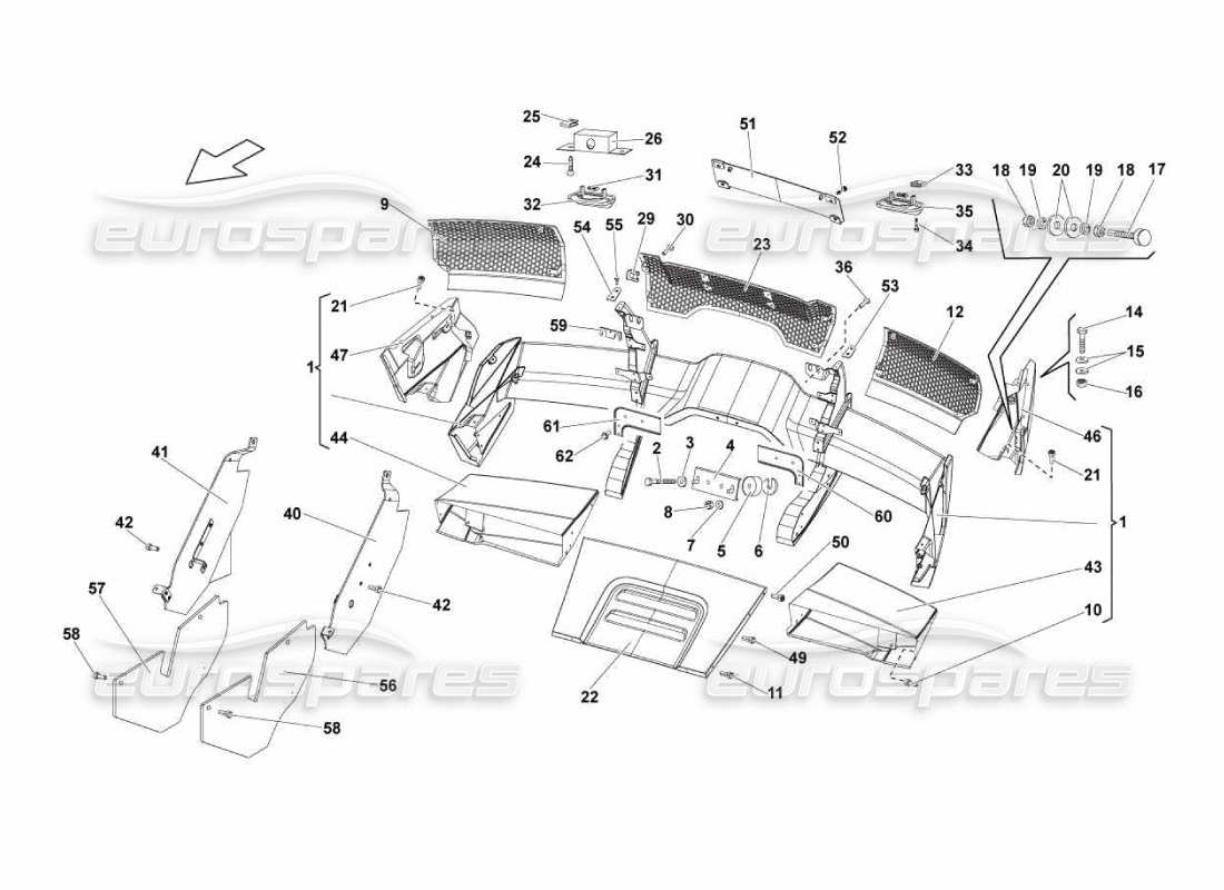 lamborghini murcielago lp670 pare-chocs arrière schéma des pièces