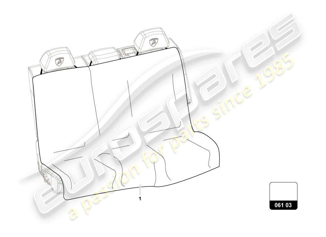 lamborghini urus (accessories) schéma des pièces du coussin de siège