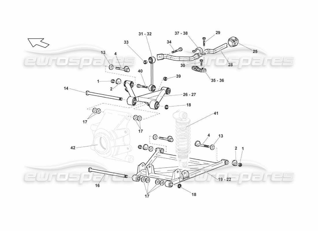 lamborghini murcielago lp670 bras arrière schéma des pièces