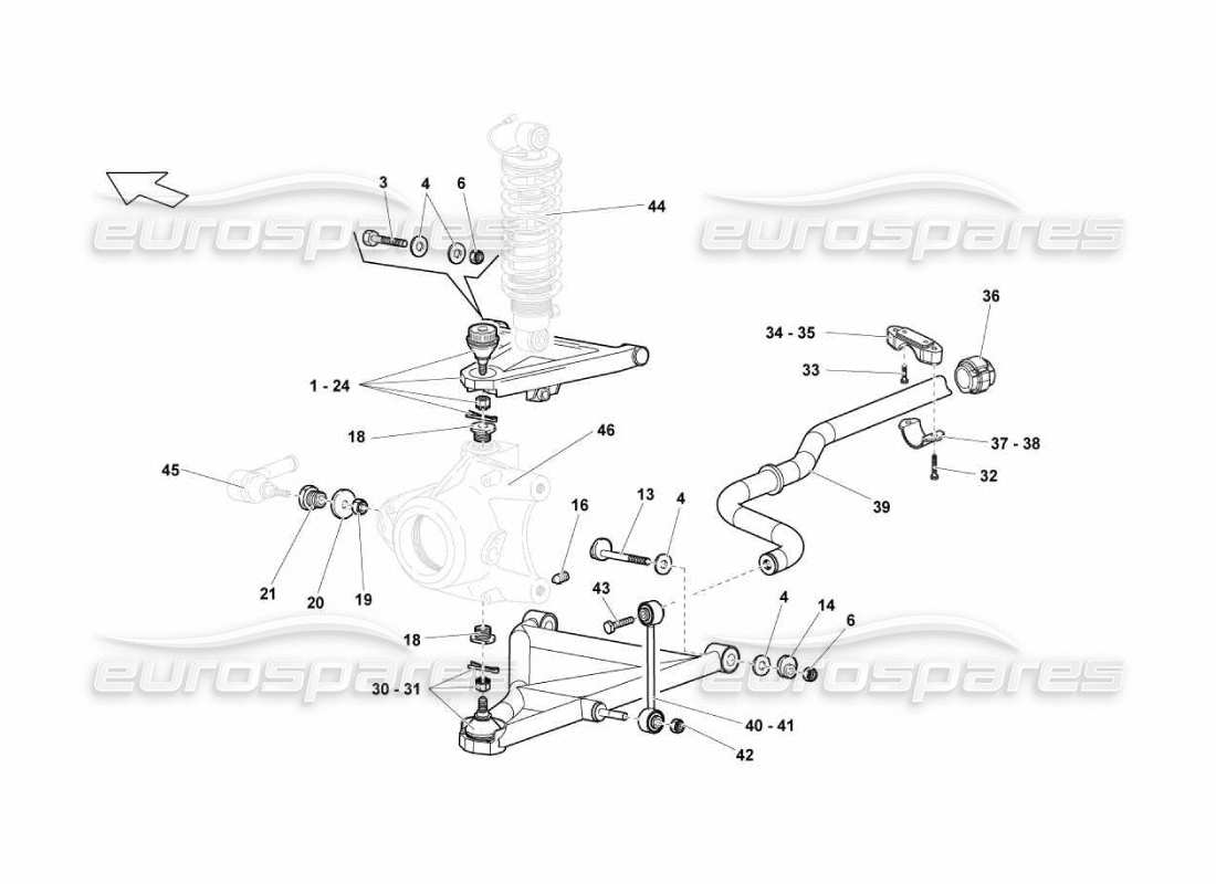 lamborghini murcielago lp670 bras avant schéma des pièces