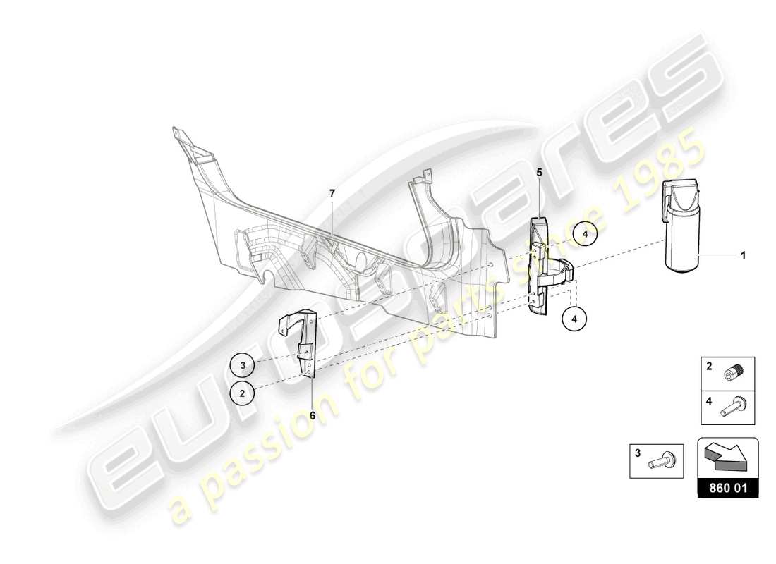 lamborghini lp770-4 svj coupe (2020) extincteurs schéma des pièces