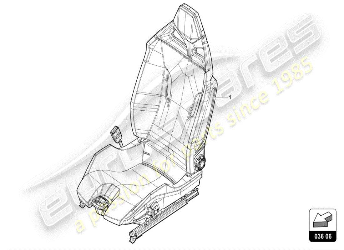 lamborghini huracan lp600-4 zhong coupe (accessories) siege sport schéma des pièces