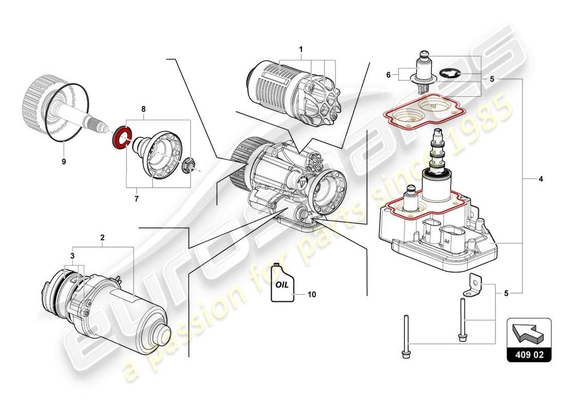 lamborghini lp740-4 s roadster (2019) filtre à huile schéma des pièces