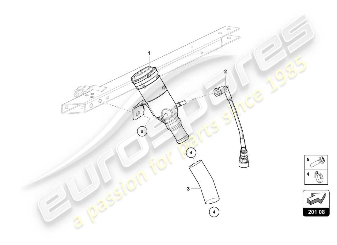 lamborghini evo coupe (2020) col de remplissage de carburant schéma des pièces