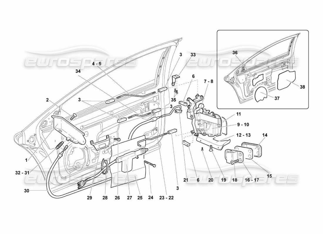 lamborghini murcielago lp670 des portes schéma des pièces