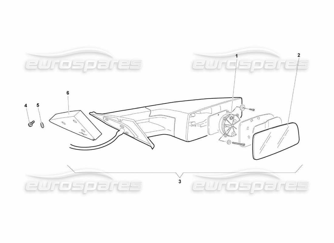 lamborghini murcielago lp670 schéma des pièces des rétroviseurs extérieurs