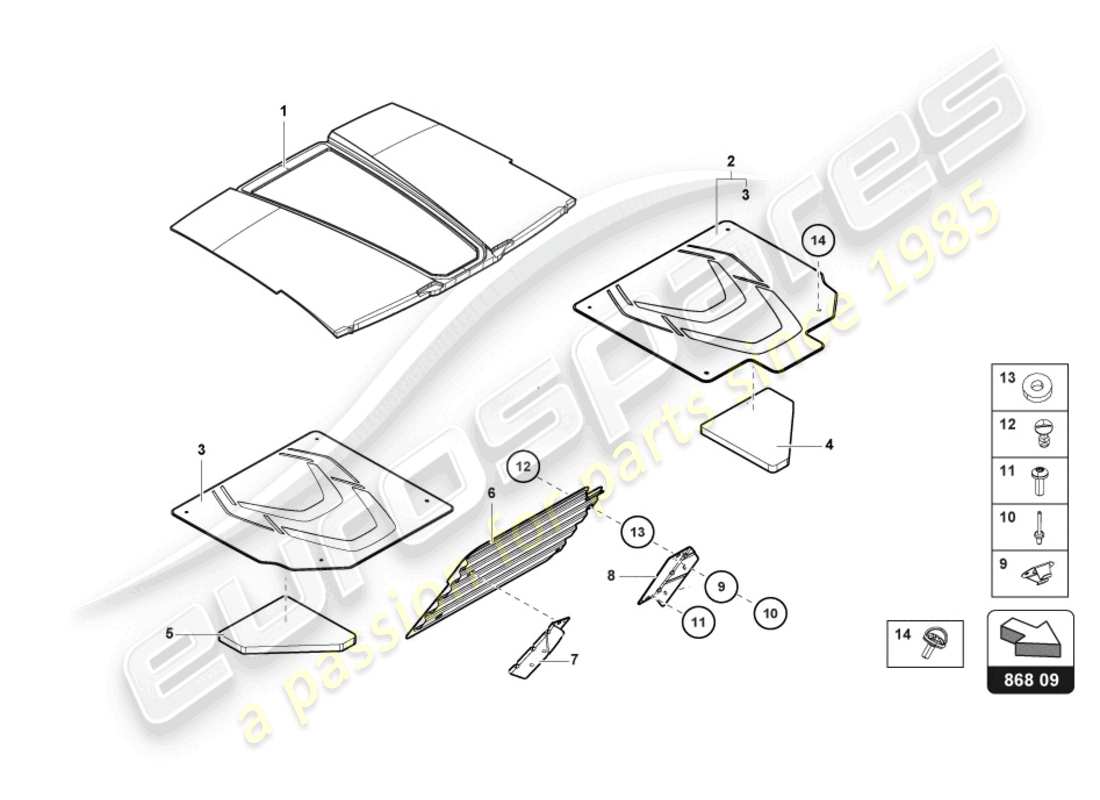 lamborghini sian (2020) décor intérieur schéma des pièces