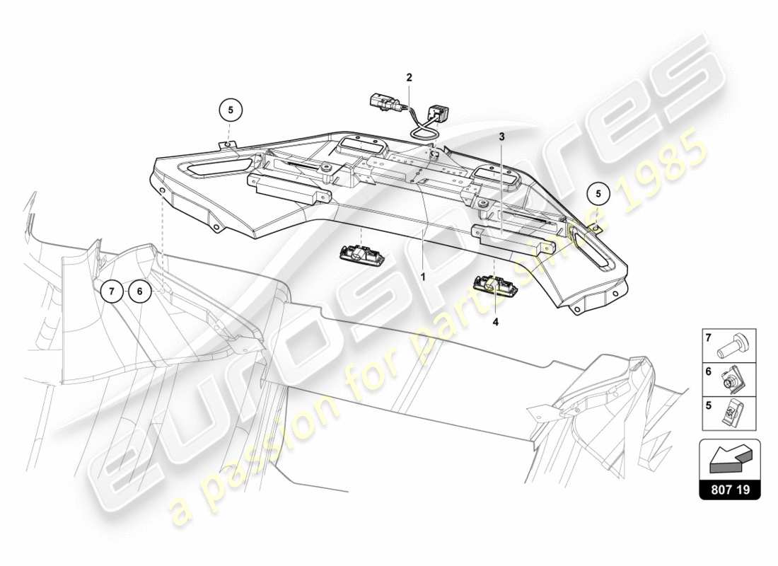 lamborghini centenario coupe (2017) électronique de fonctionnement arrière schéma des pièces