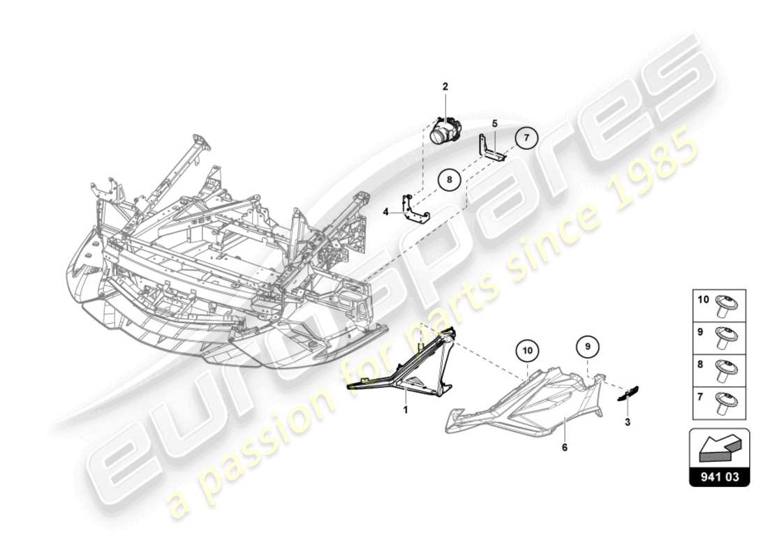 lamborghini sian (2021) schéma des pièces des phares