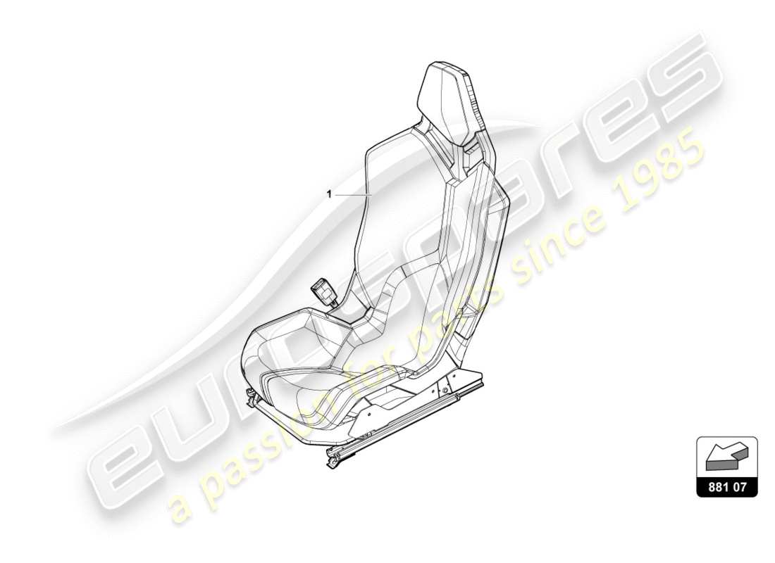 lamborghini lp580-2 spyder (2017) siege sport 'racing seat' schéma des pièces