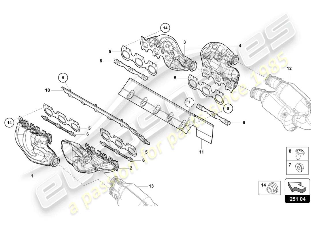 lamborghini sian (2021) système d'échappement schéma des pièces
