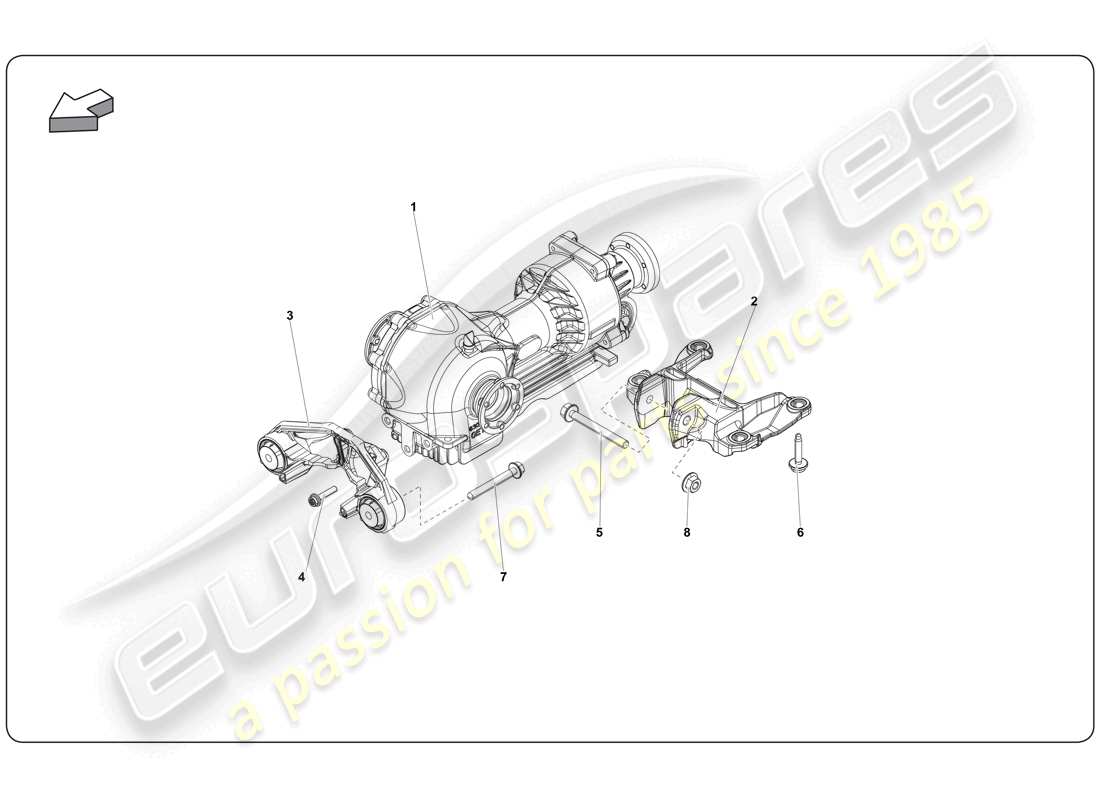 lamborghini super trofeo (2009-2014) différentiel diagramme de pièce