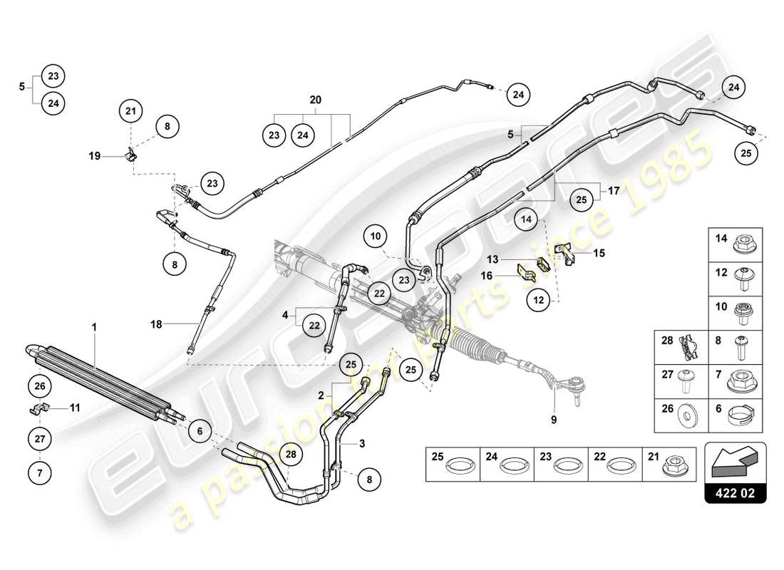 lamborghini sian (2020) direction assistée schéma des pièces