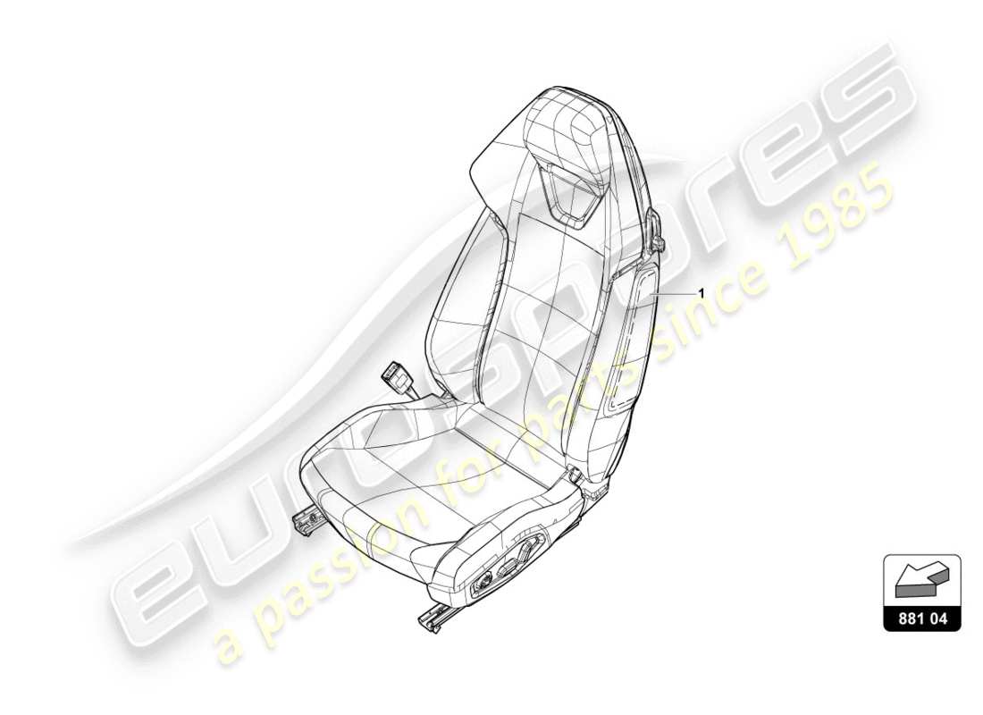 lamborghini evo coupe 2wd (2020) siège schéma des pièces
