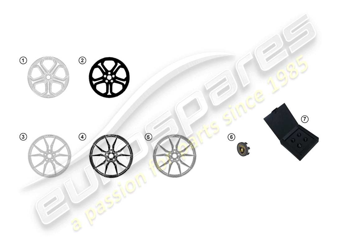 lamborghini lp770-4 svj coupe (accessories) diagramme de pièce de jante