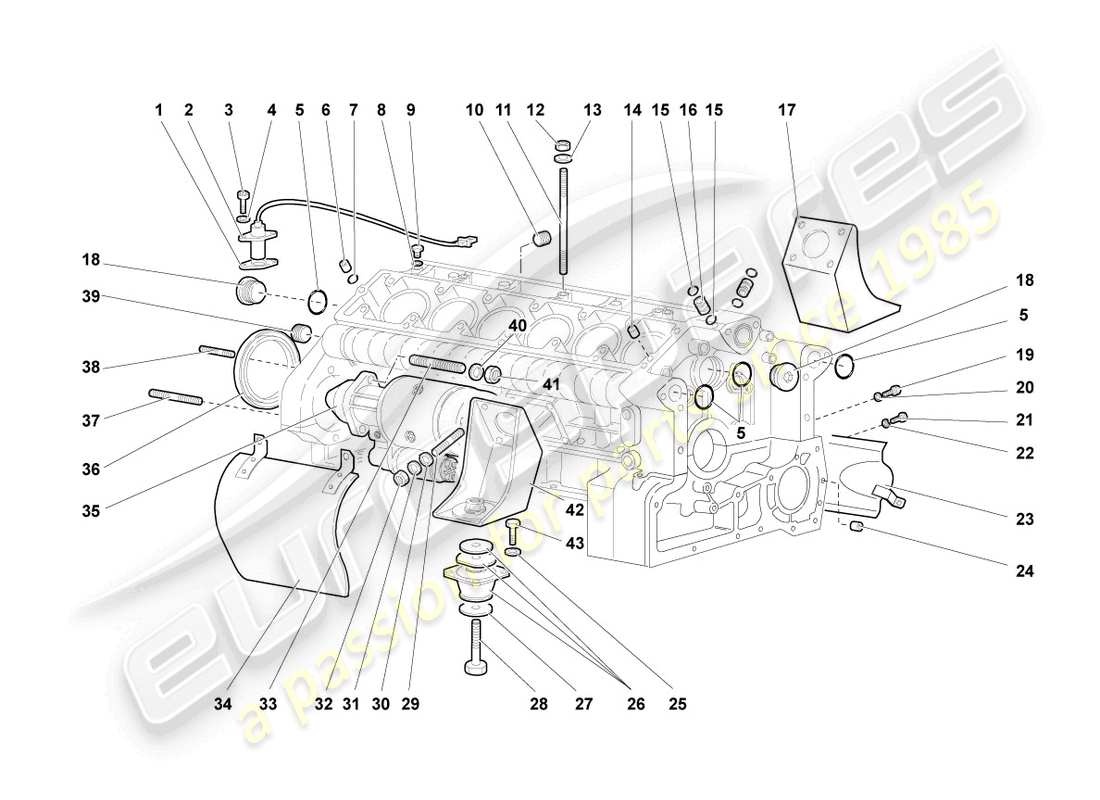 lamborghini murcielago coupe (2005) carter moteur schéma des pièces