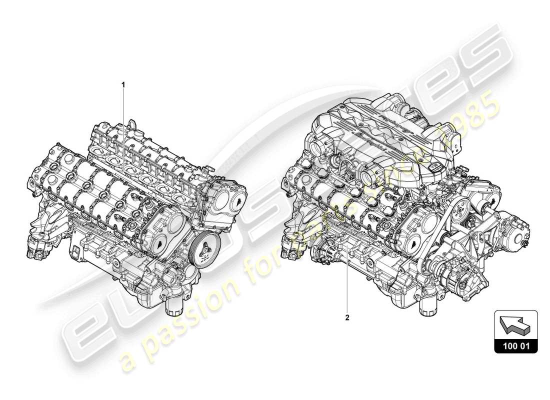 lamborghini lp750-4 sv coupe (2017) schéma des pièces du moteur