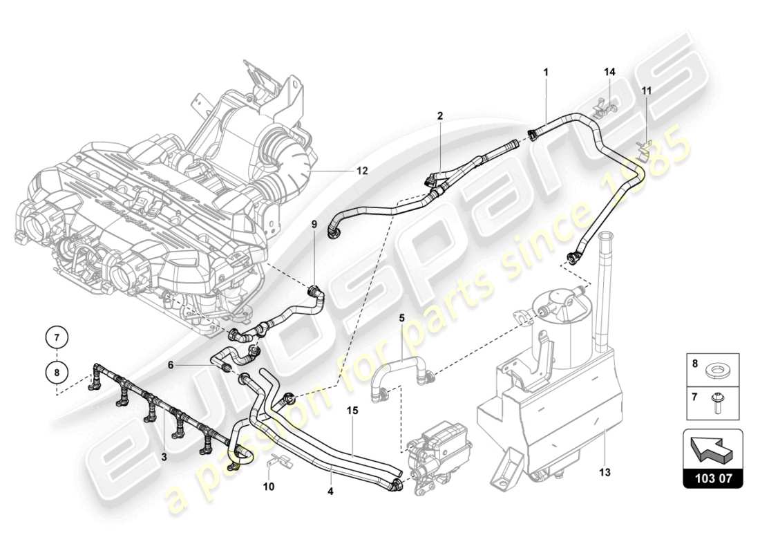 lamborghini 2014 (lp720-4 roadster 50) ventilation pour couvercle de culasse à partir du vin cla00325 schéma des pièces