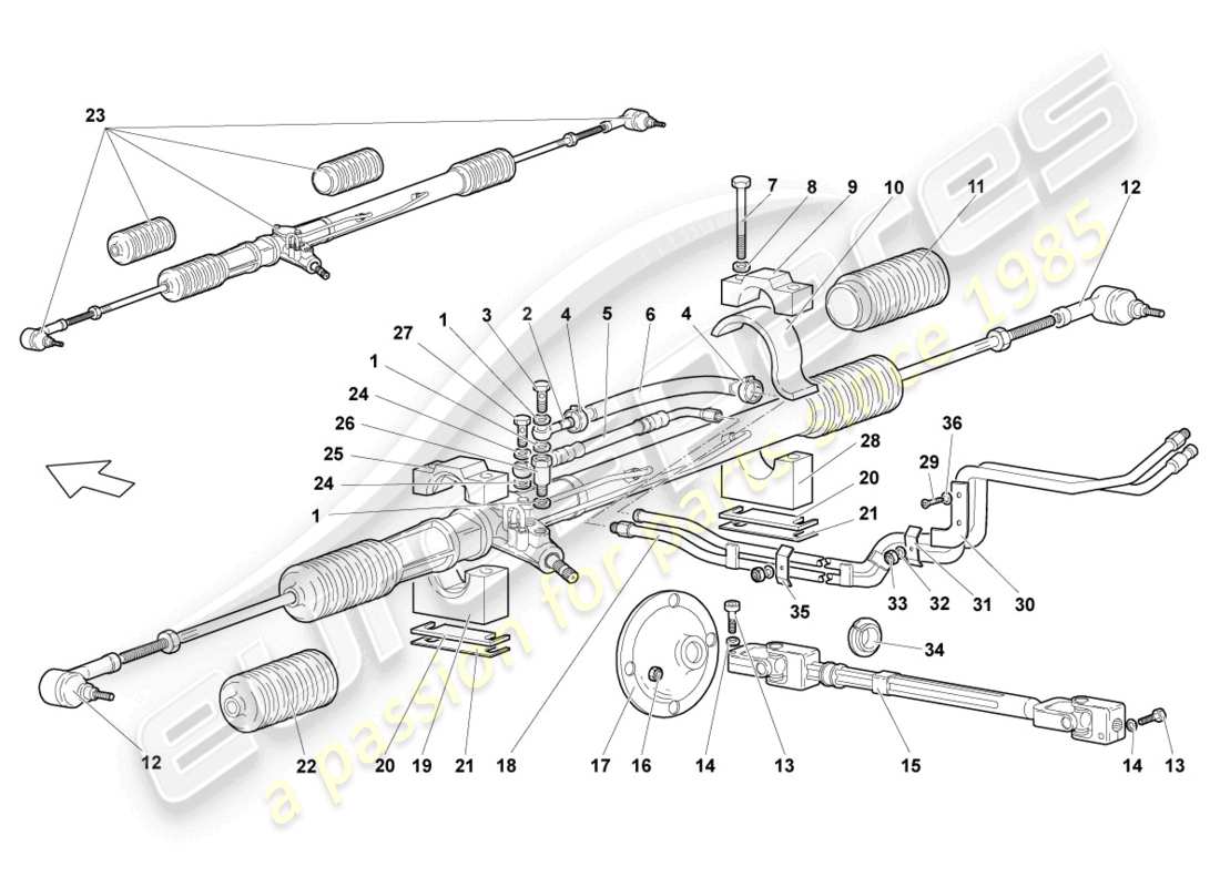 un schéma de pièces du catalogue de pièces lamborghini murcielago coupe (2005)