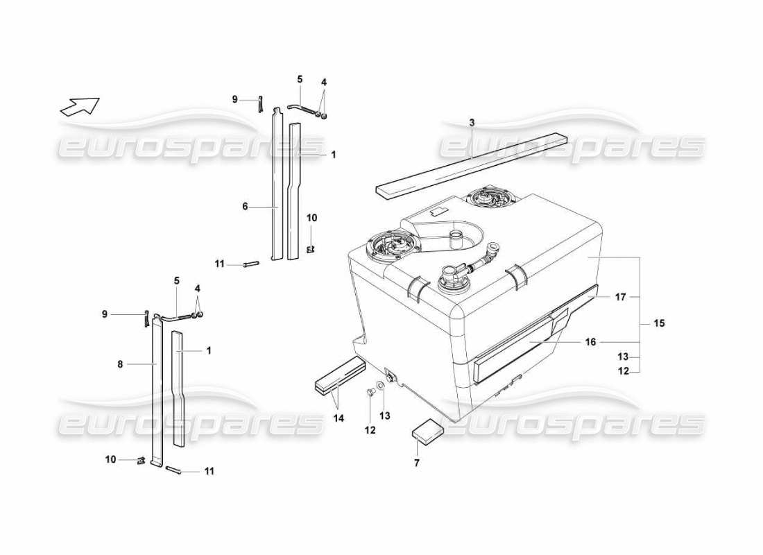 lamborghini murcielago lp670 cuve - implantations schéma des pièces