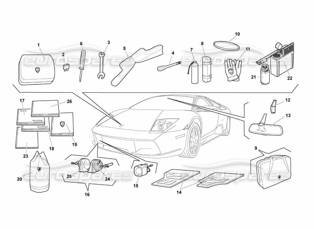 lamborghini murcielago lp670 accessoires schéma des pièces