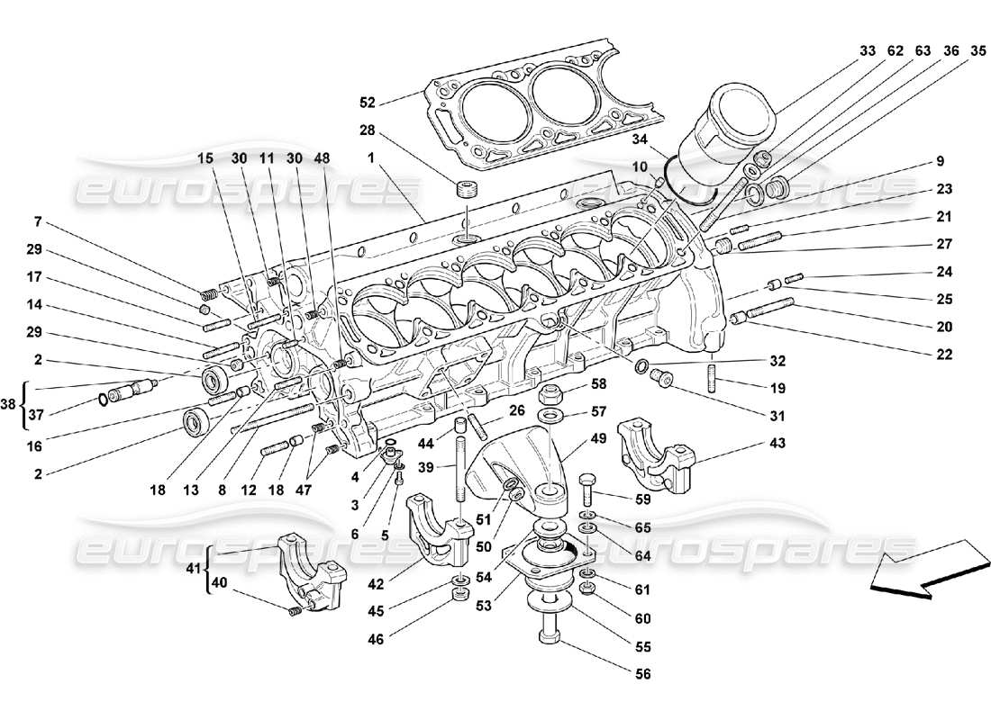 FERRARI 550 MARANELLO CARTER MOTEUR SCHÉMA DES PIÈCES ferrari 550 maranello carter moteur schéma des pièces