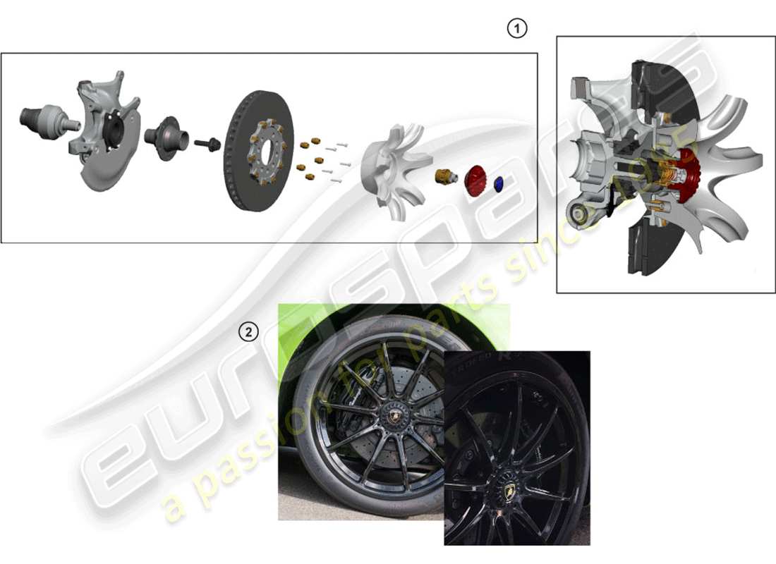 lamborghini huracan lp580-2 spyder (accessories) kit d'installation schéma des pièces