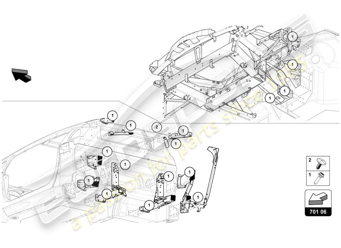 lamborghini 2014 (lp720-4 coupe 50) fixations diagramme des pièces