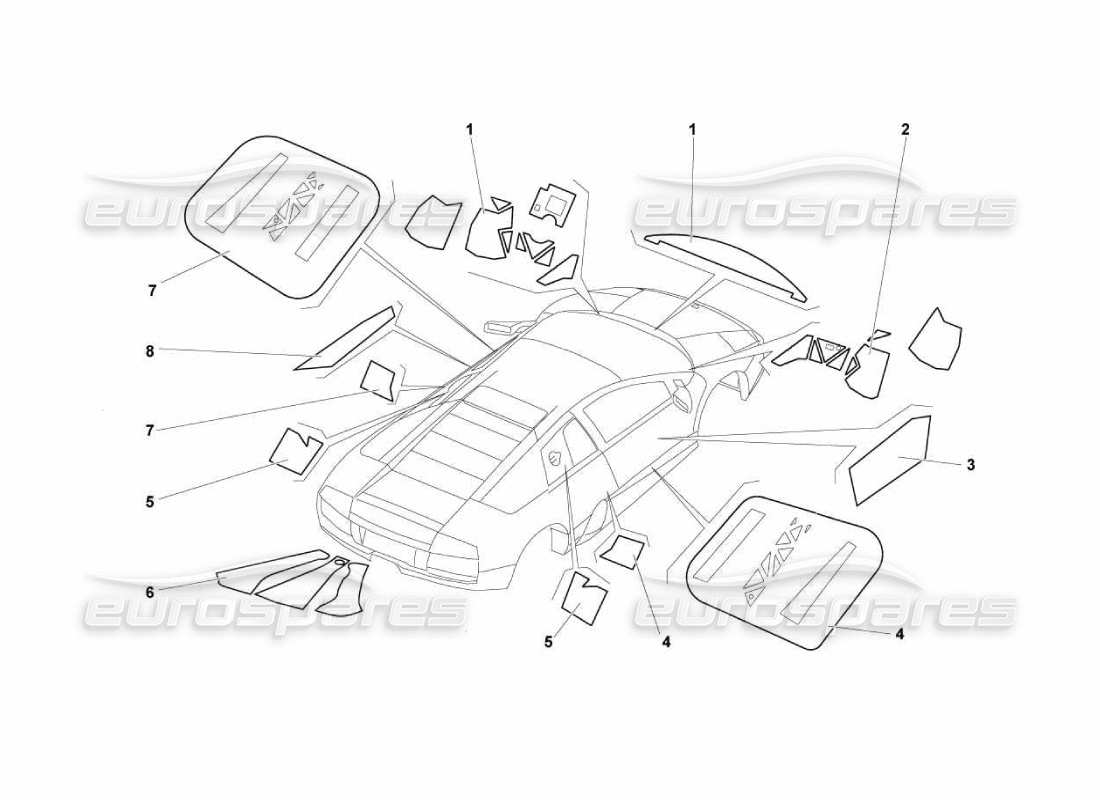 lamborghini murcielago lp670 isolations et insonorisation schéma des pièces