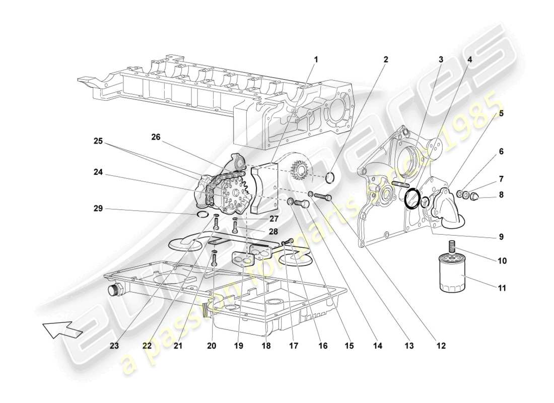 un schéma de pièces du catalogue de pièces lamborghini murcielago coupe (2005)