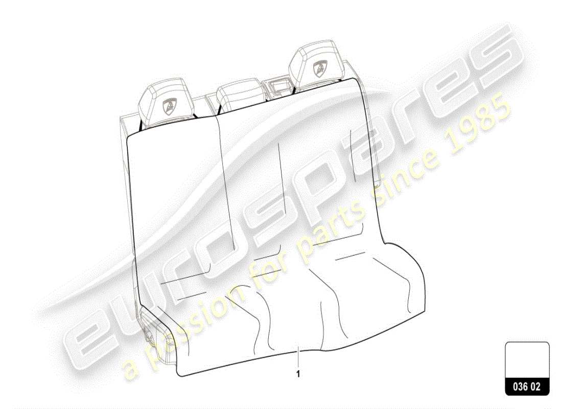 lamborghini urus (accessories) schéma des pièces du coussin de siège