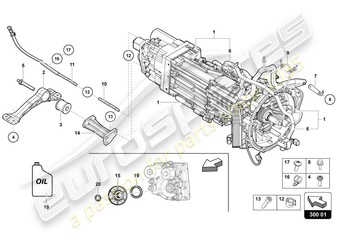 lamborghini 2014 (lp720-4 coupe 50) 7-speed schéma des pièces de la boîte de vitesses automatique