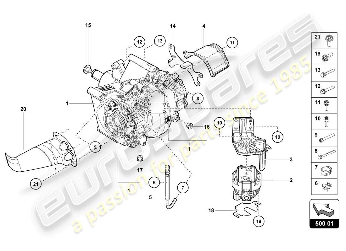 lamborghini 2014 (lp720-4 coupe 50) différentiel diagramme de pièce