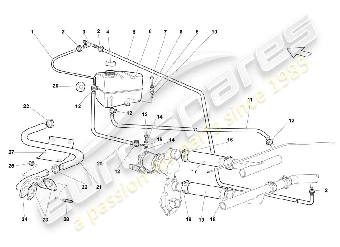 un schéma de pièces du catalogue de pièces lamborghini murcielago roadster (2006)