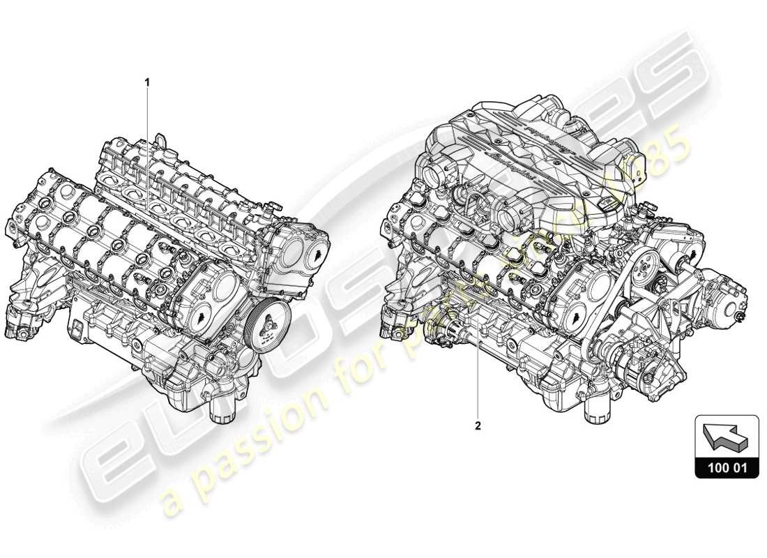 lamborghini 2014 (lp720-4 coupe 50) schéma des pièces du moteur