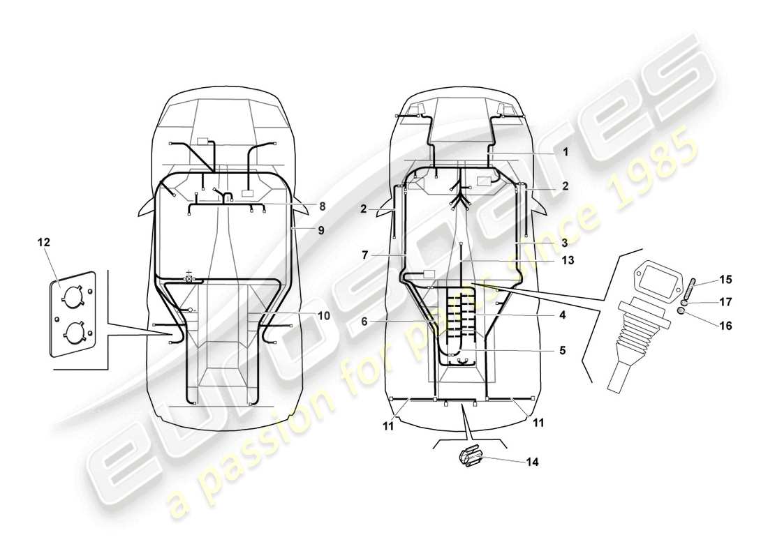 un schéma de pièces du catalogue de pièces lamborghini murcielago coupe (2006)