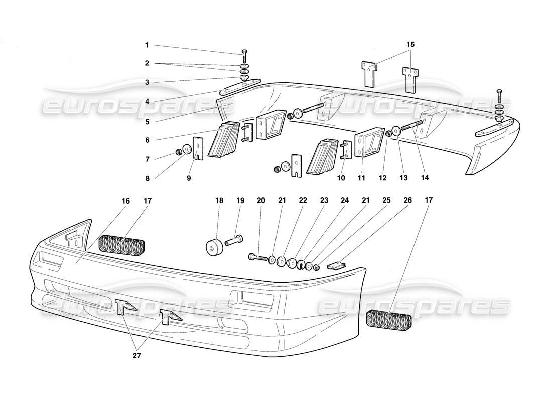 un schéma de pièces du catalogue de pièces lamborghini diablo sv (1997)