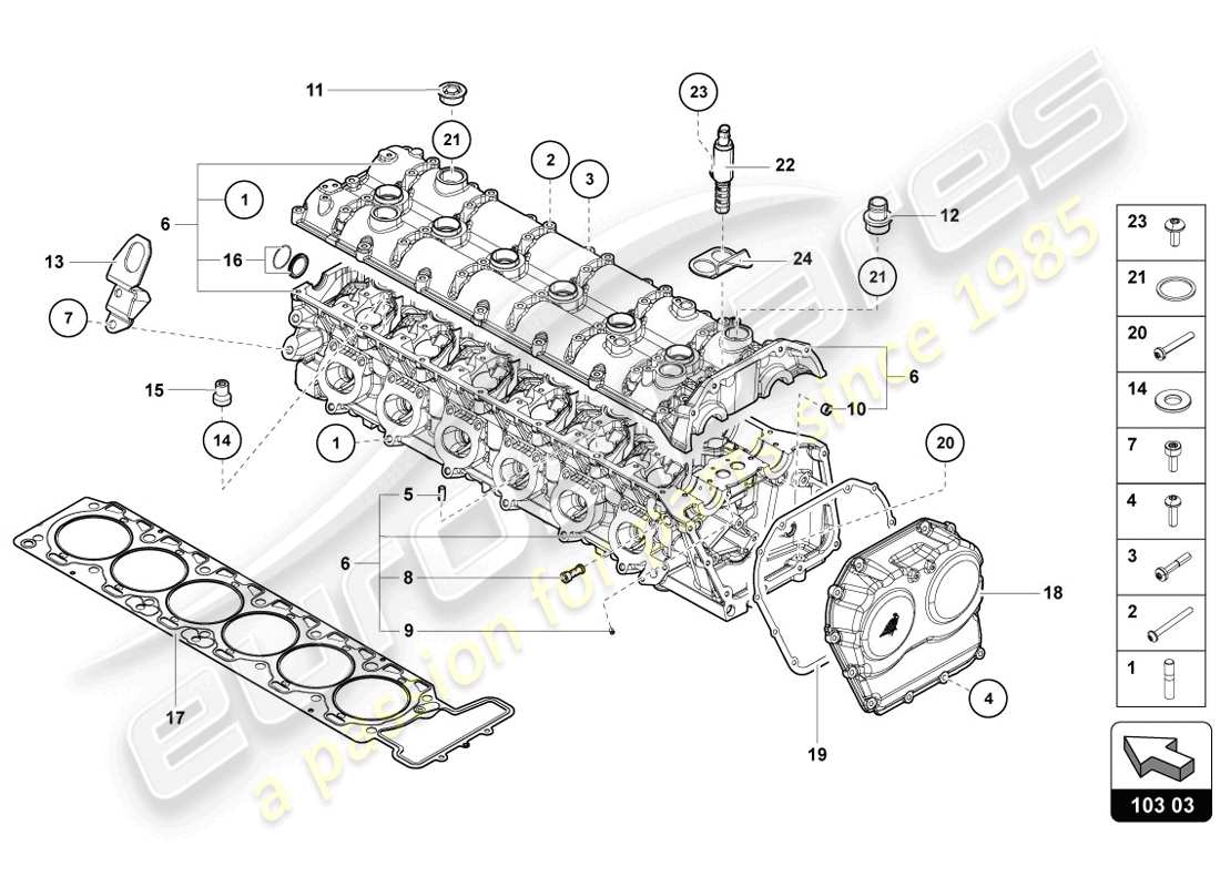 schéma de pièce contenant le numéro de pièce 07m103037a