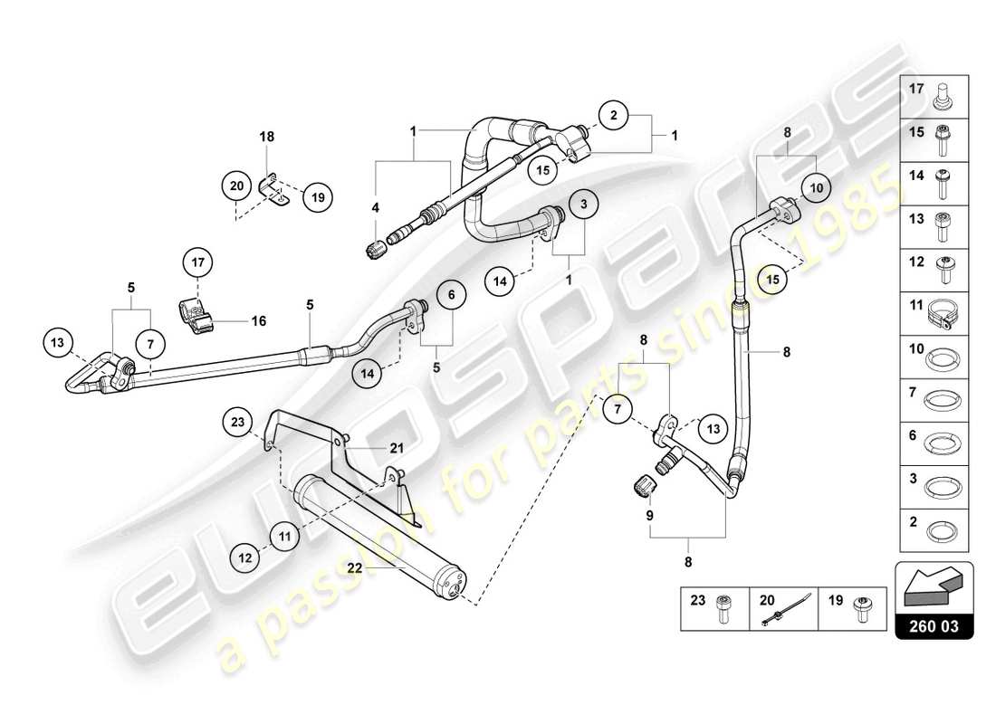 un schéma de pièces du catalogue de pièces lamborghini aventador lp740-4 s