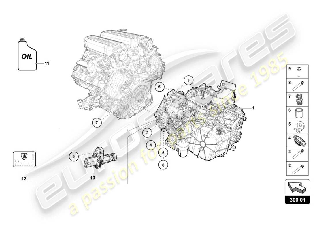 schéma de pièce contenant le numéro de pièce 0bz300041b009